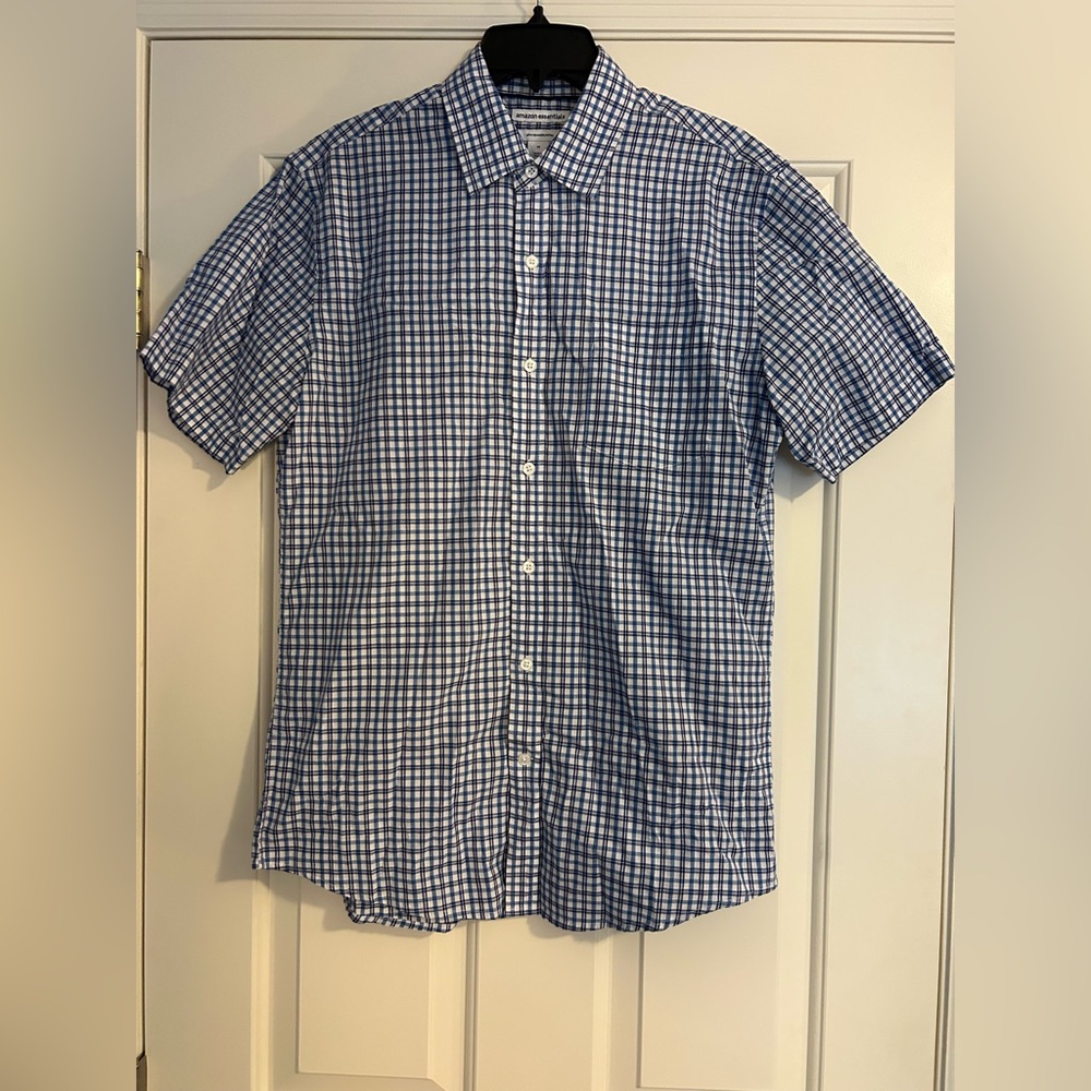 Amazon Essentials Light Blue Checkered Shirt